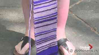 U of A library staff knitting the curve of COVID across Canada