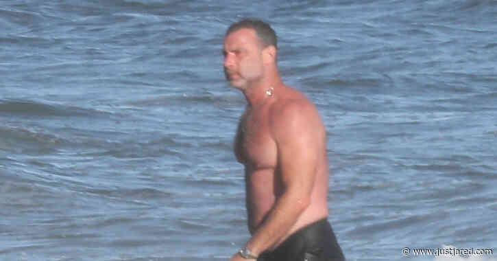 Liev Schreiber Goes Shirtless at the Beach in The Hamptons