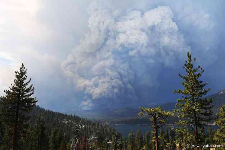 California wildfire traps campers in national forest