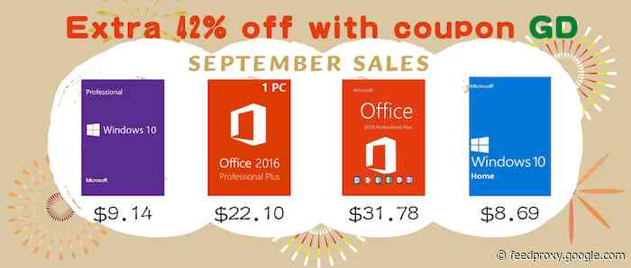 September Sales: Windows 10 Pro with $9.14 and Office 2016 Pro with $22.10