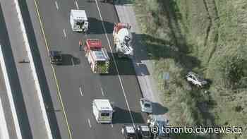 Three children injured, one ejected from vehicle, after crash on Toronto highway - CTV Toronto