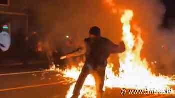 Man Catches on Fire At Portland Protest after Molotov Cocktail Explodes