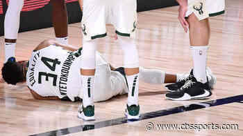 Giannis Antetokounmpo injury update: Bucks star out for rest of Game 4 vs. Heat with right ankle sprain