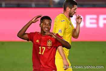 Ansu Fati becomes Spain's youngest-ever scorer as Ukraine are thrashed in Nations League
