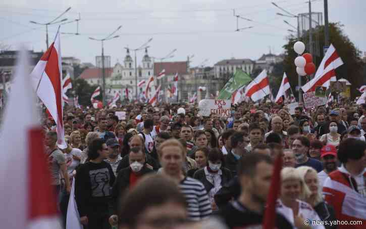 Belarus crowds defy heavy military presence to demand end to Lukashenko's rule
