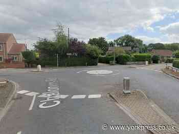 Vehicle crashes at York roundabout
