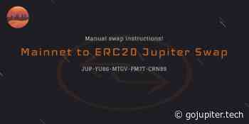 Jupiter Mainnet to Jupiter ERC20 Swap