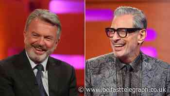 Dino-mite: Sam Neill and Jeff Goldblum perform duet during Jurassic World break