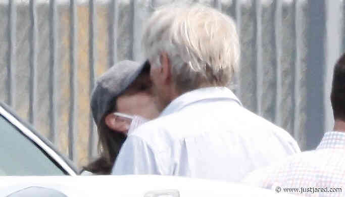 Harrison Ford Kisses Wife Calista Flockhart After Landing on Private Jet