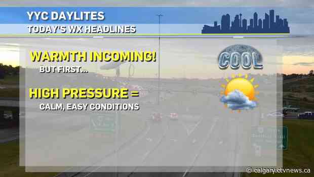 Lee ridge leads to cooler conditions today, warmer days to follow