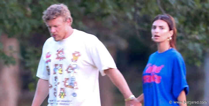 Emily Ratajkowski & Sebastian Bear-McClard Hold Hands Walk in The Hamptons