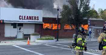Fire crew responds to big blaze at a dry cleaner in downtown Salt Lake City