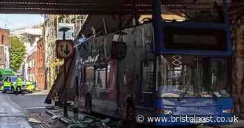 Bus roof ripped off in crash into Bristol bridge - traffic updates