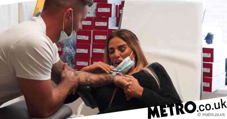 Katie Price screams and swears as multiple stitches are removed from her feet