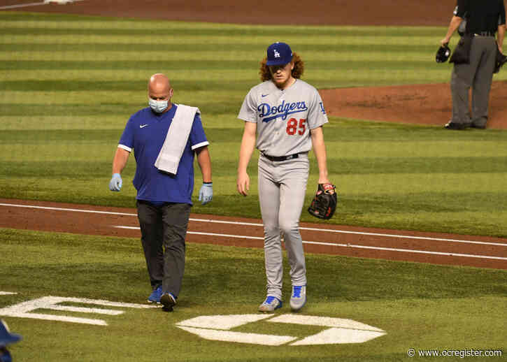 Dustin May leaves game with foot injury and Dodgers lose in Arizona
