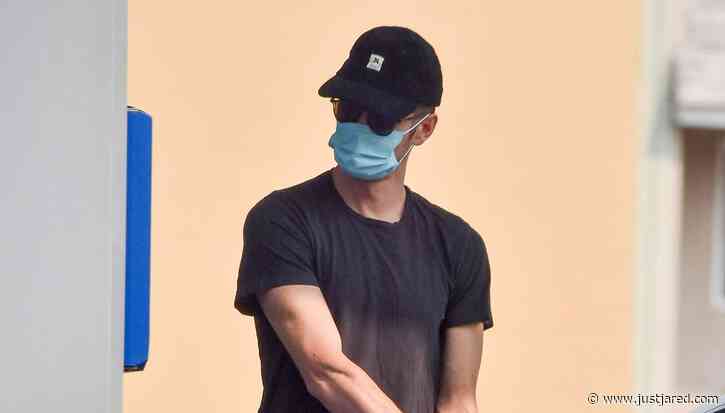 Hayden Christensen Stays Safe with Mask & Gloves at Gas Station