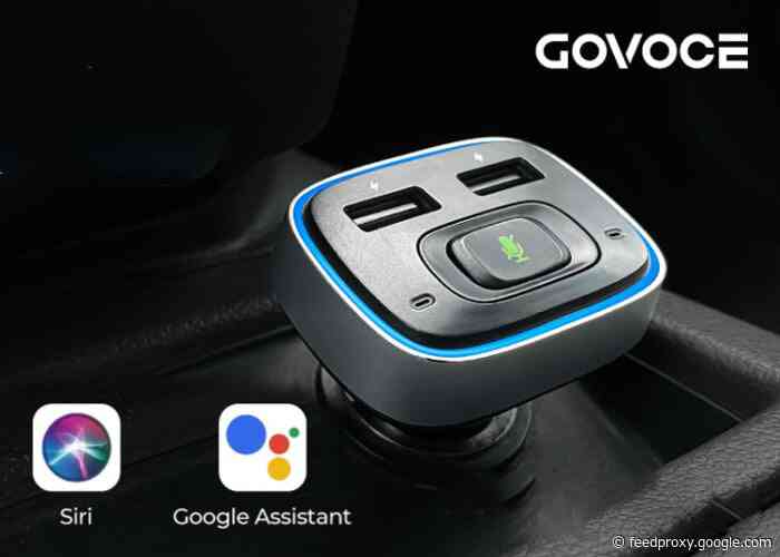 GoVoce in car charger with Apple Siri and Google assistant support
