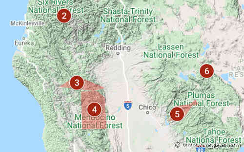Map: 12 wildfires burning in California