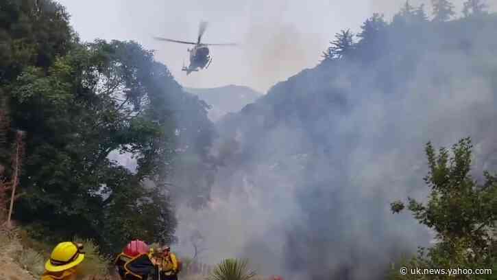 Helicopter Helps Halt Wildfire at California's Mount Baldy