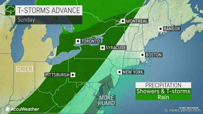 Sunday storms in northeastern US to usher in cooler air, frost potential