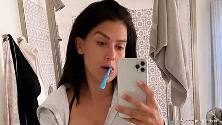 Hilaria Baldwin Shares Photo 'Multitasking' While Breastfeeding Son & Brushing Her Teeth