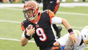 Bengals' Joe Burrow rushes 23 yards for first career TD