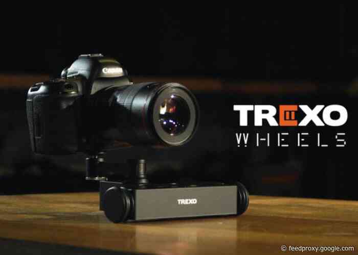 Trexo Wheels unrestricted, portable tabletop camera slider from $399