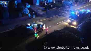 Car hits house and lamppost on Chorley Old Road, Bolton