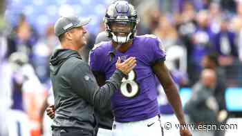 Harbaugh defends keeping Lamar in up 32 points
