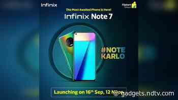 Infinix Note 7 Gets Dedicated Flipkart Page Ahead of September 16 Launch