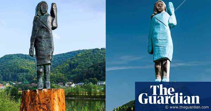 Wooden Melania Trump statue replaced with bronze after arson attack