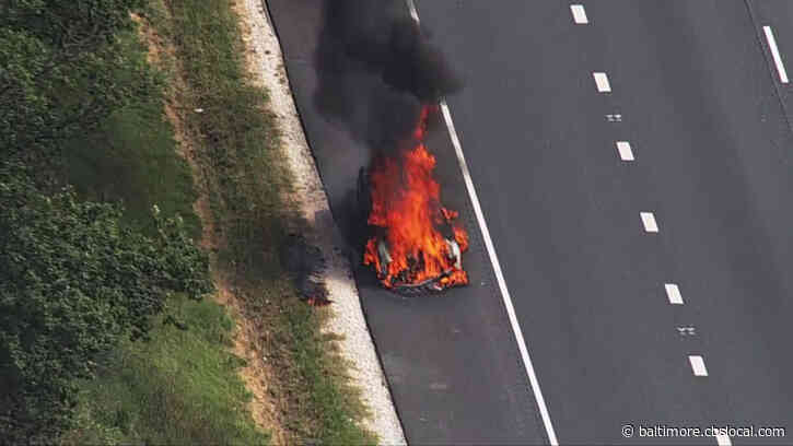 WATCH: Firefighters Extinguish Vehicle Fire Near Interstates 95, 695