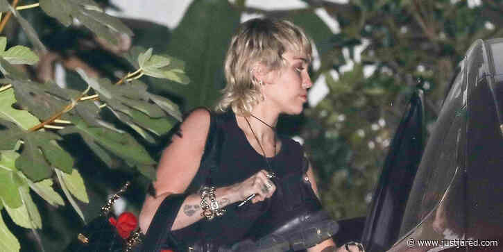 Miley Cyrus Looks Rocker Chic After Leaving a Photoshoot at a Beverly Hills Mansion
