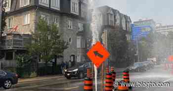 Water main break in Toronto creates giant fountain in middle of downtown street - blogTO