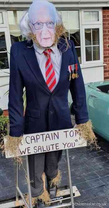 Captain Tom Moore brings joy to St Helens as couple create scarecrow of the 100 year old for festival - St Helens Star