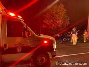 Firefighters free man trapped in ditched vehicle near Manotick