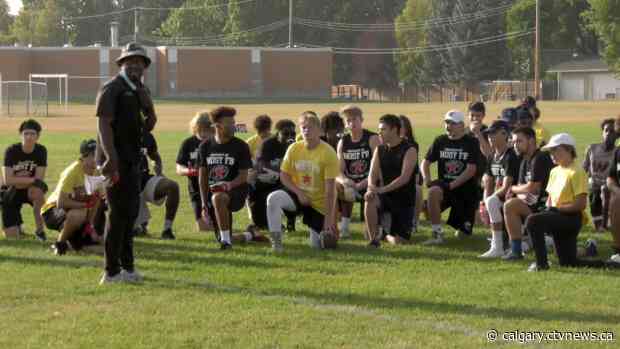 CFLers help high school football players get back on the field with free camp