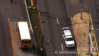 Unloaded School Bus, Motorcycle Crash In Baltimore County, One Injury Reported, Police Say - CBS Baltimore