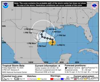 Tropical Storm Beta forms in Gulf of Mexico