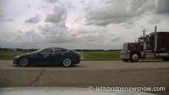 RCMP charge Tesla driver for speeding and sleeping behind the wheel - Lethbridge News Now