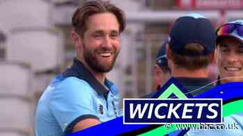 England v Australia: Chris Woakes dismisses Aaron Finch and Marcus Stoinis at Old Trafford