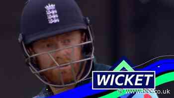 England v Australia: Jonny Bairstow bowled by Pat Cummins for 112