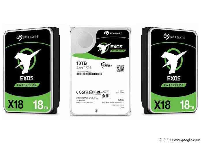 Seagte Exos X18 18 TB hard drive launches for $562