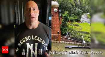 Dwayne Johnson RIPS OFF gates of his house