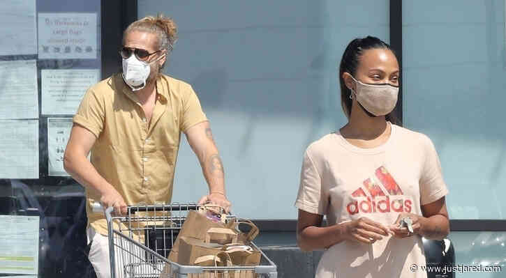 Zoe Saldana & Husband Marco Perego Spend the Afternoon Grocery Shopping Together