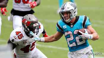 Panthers star McCaffrey suffers 'lower leg' injury