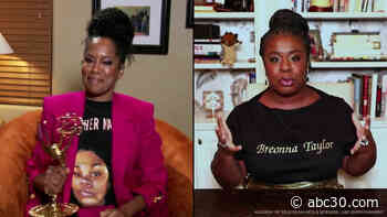 Emmy-winning actresses Regina King, Uzo Aduba don Breonna Taylor shirts during broadcast