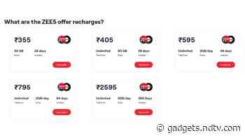 Vi Is Offering One Year Zee5 Premium Subscription for Free With Select Pre-Paid Plans