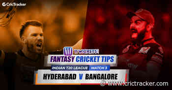 Hyderabad vs Bangalore Prediction, 11Wickets Fantasy Cricket Tips: Playing XI, Pitch Report & Injury Update – Indian T20 League 2020, Match 3 - CricTracker