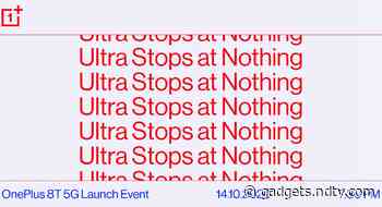 OnePlus 8T Launch in India Set for October 14, Company Announces